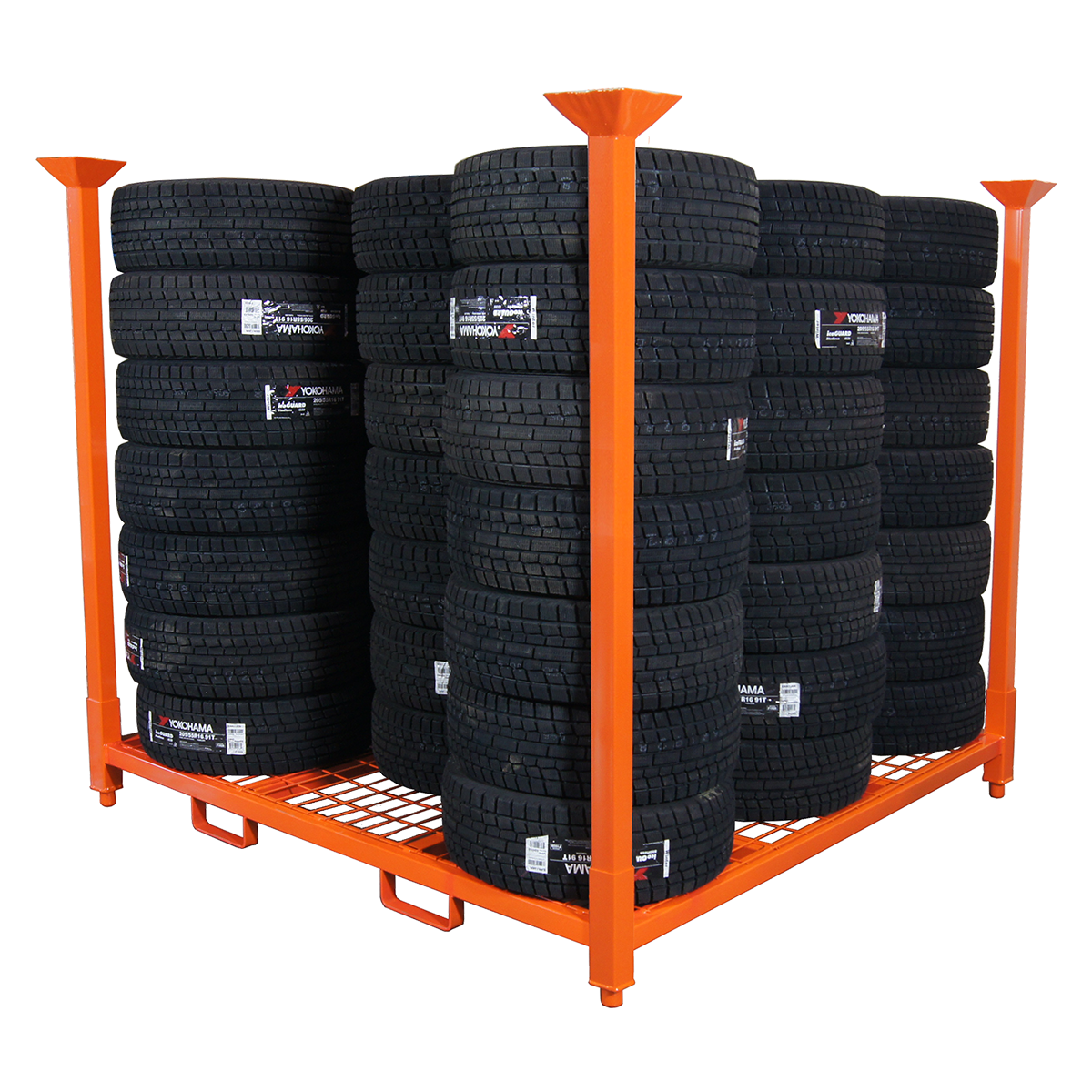 72'' x 72'' Stacking tire rack for passenger tires with wire mesh ...