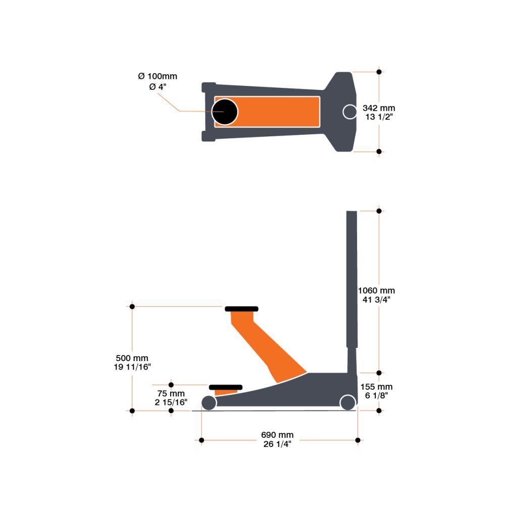 2-Ton Floor Jack - MFJ-2T - Martins Industries