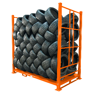 Barrel stack & lacing tire rack for PCR and TBR tires