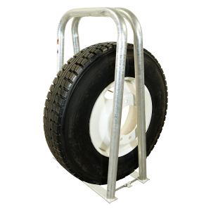 Wide-base portable tire inflation cage galvanized