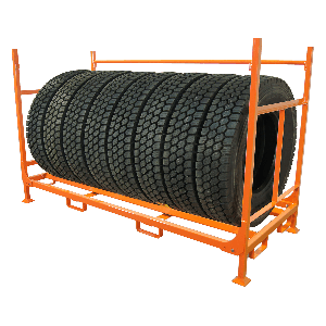 Truck tire folding rack