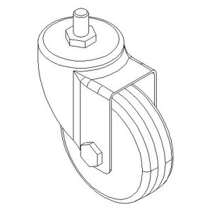 Roulette pivotante (x2) pour support mobile pour clé à chocs